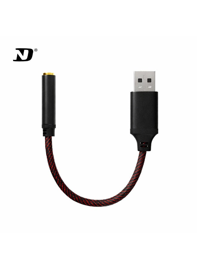 ND PC N1 3.5mm to USB-A Audio Adapter Cable with Built-in DAC, Hi-Res 24-bit/96kHz Sound, Noise-Cancelling Audio Transmission, Ultra-Low Latency (